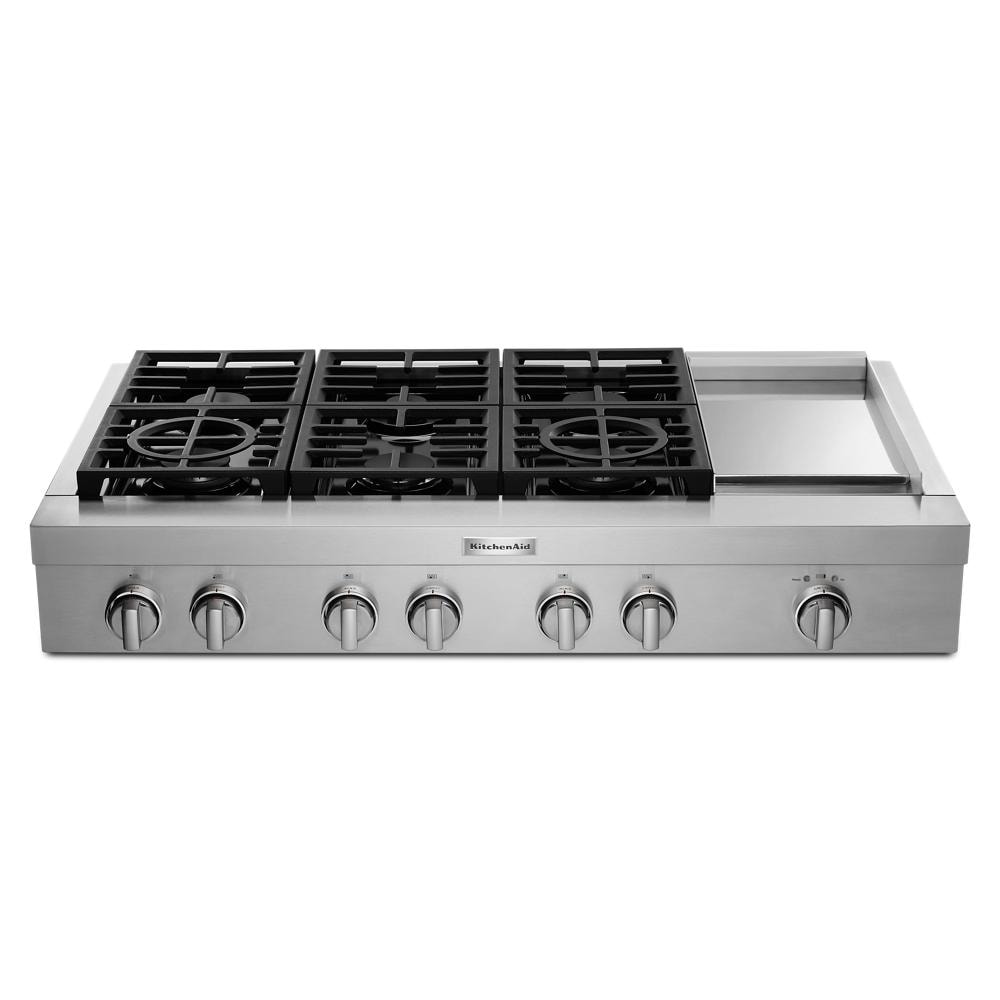 Gas Cooktop with Griddle — 36 in., Stainless Steel