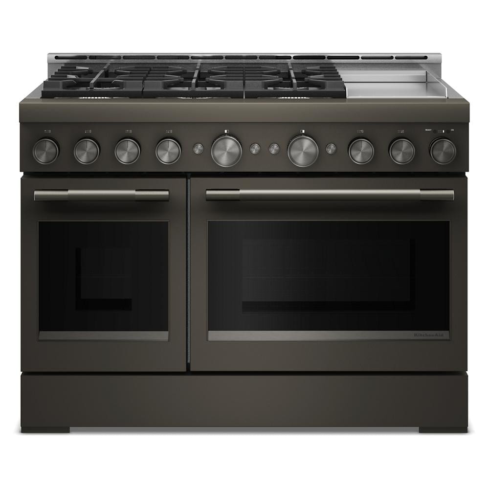 Gas Double Oven Range — 6.7 cu. ft., Black Stainless